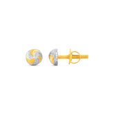 22K Gold Radiance Swirl Dual-Tone Stud Earrings